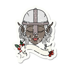 elf fighter character face illustration