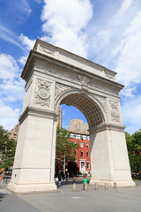 Fototapeta na wymiar Washington Square Arch, Washington Square Park in New York