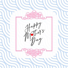 Happy Mother's Day Heart-Typocraphic illustration vector Calligraphy Background, celebration card,printable, ornaments celebrations, gift card invitation,