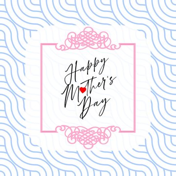 Happy Mother's Day Heart-Typocraphic illustration vector Calligraphy Background, celebration card,printable, ornaments celebrations, gift card invitation,