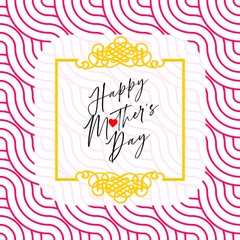 Happy Mother's Day Heart-Typocraphic illustration vector Calligraphy Background, celebration card,printable, ornaments celebrations, gift card invitation,