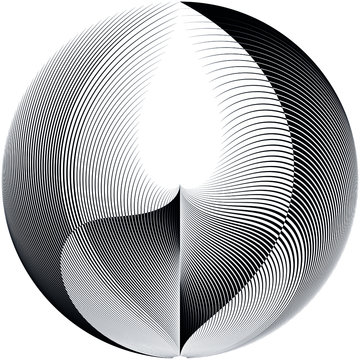 recommend clip art: Abstract halftone lines circle background, geometric dynamic pattern, vector modern design texture.