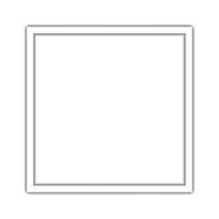 White realistic square empty picture frame. Vector