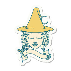 elf mage character face sticker