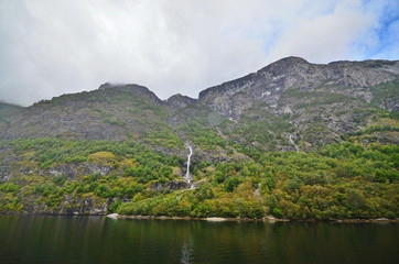 Fototapeta na wymiar natural landscape of Flam Sognefjord in Norway