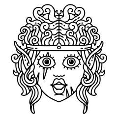 elf barbarian character face illustration