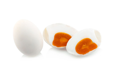 salted egg isolated on white background