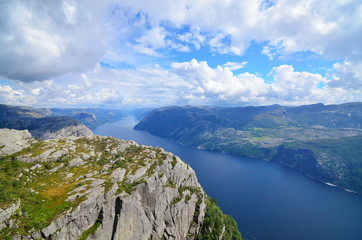 Fototapeta na wymiar Natural landscape of Preikestolen, Norway