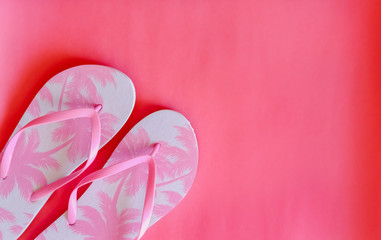 Pink flip flops.