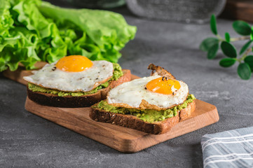 Avocado Sandwich with Fried Egg