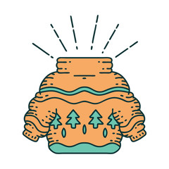 traditional tattoo style christmas jumper