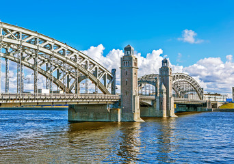 The Bolsheokhtinsky Bridge (Emperor Peter the Great). St. Petersburg. Russia