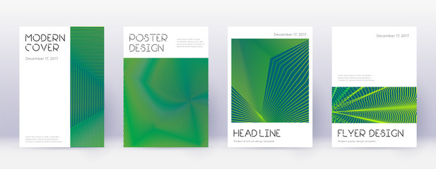 Naklejka premium Minimal brochure design template set. Green abstra