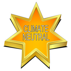 Climate neutral star Button - 3D illustration