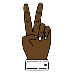 peace symbol two finger hand gesture illustration