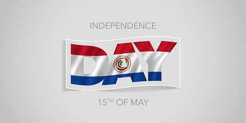 Paraguay happy independence day vector banner, greeting card