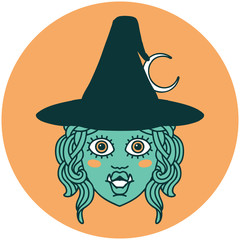 half orc witch character face icon