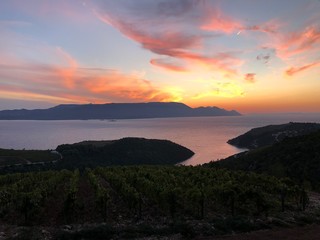 sunset in the mountains