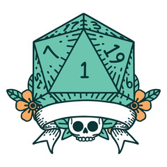 natural one d20 dice roll illustration