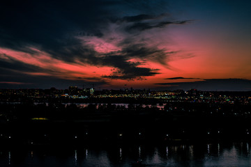 sunset over the river