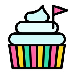 Cupcake or Muffin, Baked good vector icon
