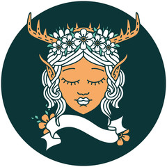 elf druid character face icon