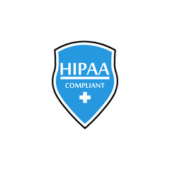 HIPAA Compliance Icon Graphic with Medical Symbol isolated on white background