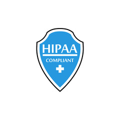 HIPAA Compliance Icon Graphic with Medical Symbol isolated on white background