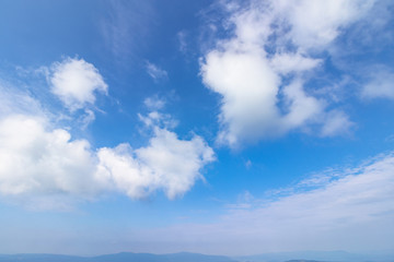 sunning cloudscape on a summer day. beautiful sunny weather forecast. dynamic cloud formation on the blue sky