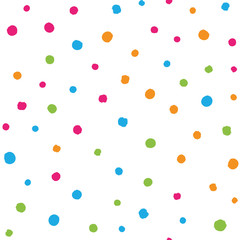 Scattered colorful brush dots. Seamless background pattern. Abstract vector wallpaper