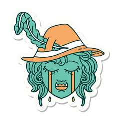 crying orc bard character  sticker
