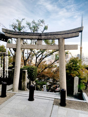Stone tori gate of Tenmaku