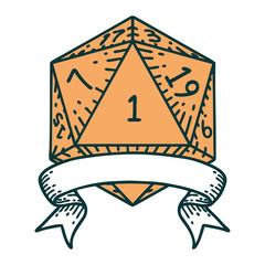 natural one d20 dice roll illustration