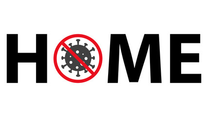 Covid-19 coronavirus pandemic outbreak banner. Stay at home quarantine concept.