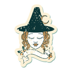 human witch character face illustration