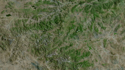 Arhangay, Mongolia - outlined. Satellite