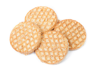 Heap of round cookies with sesame