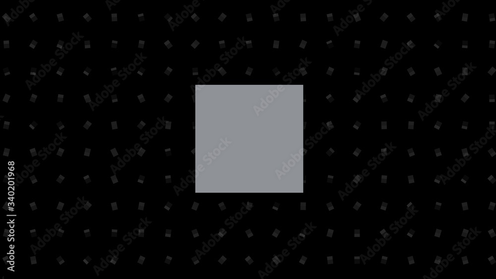 Wall mural Minimal black 3d cubes geometric background with gray square in the middle. Modern abstract illustration, 3d rendering. Raster.