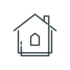 Home line icons. Modern outline houses app signs. Website interface and hotel buildings residency vector linear symbol set