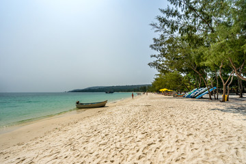 Beautiful beach on Koh Rong island, Sihanoukville, Cambodia.