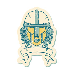 crying orc fighter character face illustration