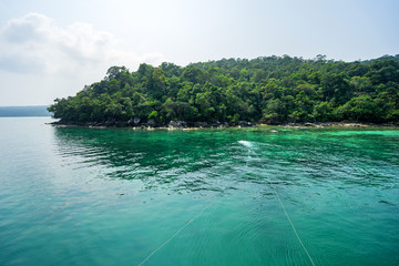 Beautiful beach and beautiful island, Koh Rong samloem island, Sihanoukville, Cambodia. 