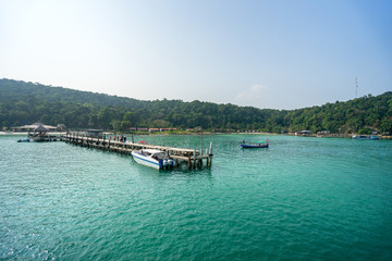 Beautiful beach and beautiful island, Koh Rong samloem island, Sihanoukville, Cambodia. 