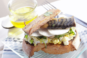 Tartine fraiche de poisson fumé