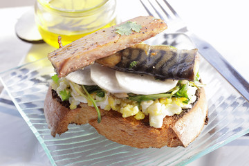 Tartine fraiche de poisson fumé