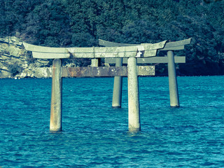 対馬　和多都美神社の風景
