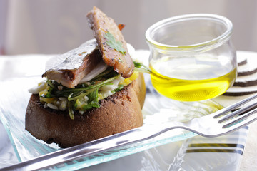 Tartine fraiche de poisson fumé