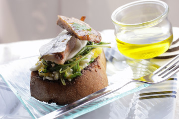 Tartine fraiche de poisson fumé