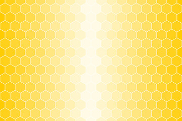 Honeycomb or honey Grid tiled for background or Hexagonal cell texture. in color yellow or gold with white border gradient.