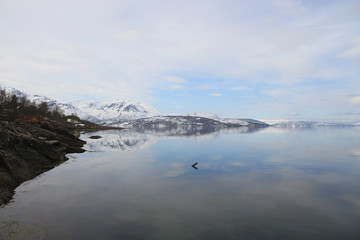 sunset, sky, sun, sunrise, nature, clouds,  landscape, evening, light, sea, cloud, blue beautiful, horizon, red, sunlight, mountain view, ocean tromso tromsø  water travel tourism sea coast nature 